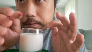 ASMR Strawberry Cherry Yoghurt Finger Lick & Colouring Your Face