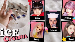 Blackpink ชมพูดำ Selena Gomez ไอศครีม Kalimba ปกพร้อมโน้ต