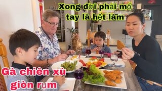 Ăn gà chiên xù salade Mozzarella/phải mổ tay khỏi làm luôn/cuộc sống pháp/món ngon mỗi ngày