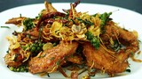 ปีกไก่ทอดสมุนไพร ซอสมะขาม (รสจัดจ้าน !! สมุนไพรเแน่นๆ !!)Fried chicken wings with thai herb