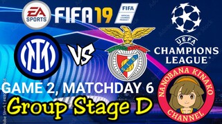 FIFA 19: UEFA Champions League | Inter Milan 🇮🇹 VS 🇵🇹 SL Benfica (Group D)