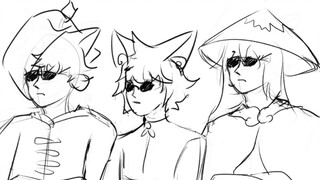 【手书描改／京剧猫／武白修】朝你大胯捏一把