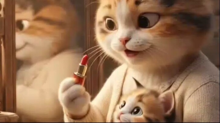 "Mom, Make Me Look Cute Too! 🐱✨ | AI Animated Village Story"