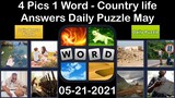 4 Pics 1 Word - Country life - 21 May 2021 - Answer Daily Puzzle + Daily Bonus Puzzle