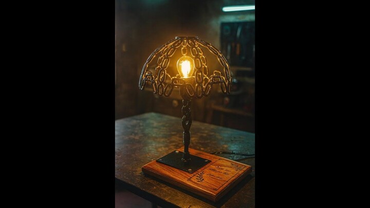 Luminária confeccionada com correntes, Chain lamp