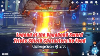Legend of the Vagabond Sword Mega Tricks With Shield Characters - 5750 Score No Food