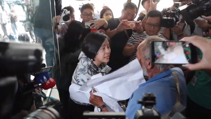 Taiwanese legislator Li Zhengxiu from the Lienmin Party attends the Democratic Progressive Party’s C