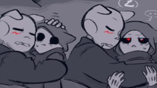 komik undertale/awsl/crossxmurder】 kehidupan sehari-hari kecil yang lucu dari debu kucing dan salib 