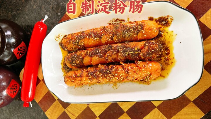 Xúc xích bột năng tự làm thủ công, sạch sẽ lại vệ sinh, ăn vào hoàn toàn yên tâm, hương vị đúng y hệ