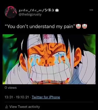 " you don't understand my pain." 😢💔