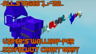 Vipers Wallhop Per Difficulty Chart Obby [All Stages 1-22] (ROBLOX Obby)