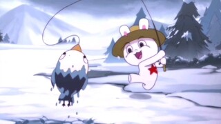 กระต่าย: ตกปลา ตกปลา ตกปลาตัวใหญ่ ฉันจับอินทรีได้ตัวหนึ่ง!!! ไม่นะ (วางมันกลับลงน้ำอย่างเงียบๆ) ∥กระ