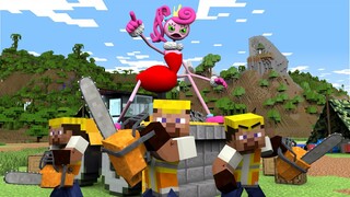 Monster School: Mommy Long Legs destroys the village - Sad Story | Minecraft Animation