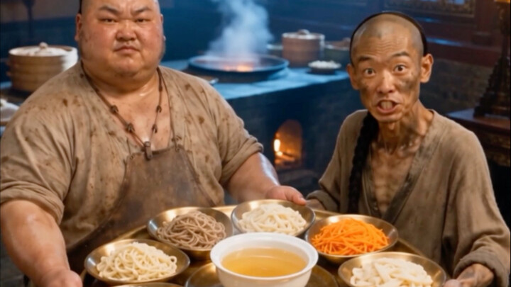 Immersive experience of a Qing dynasty imperial chef making Eighteen Arhat Noodles [AI All-People Pr