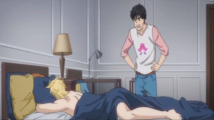 Eiji the wife waking up his husband Ash ♥