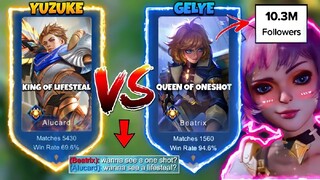 Yuzuke Meets Gelye| Top Global Alucard Vs Famous Pro Player Content Creator on TikTok! MLBB