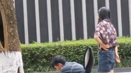 Man Gets Punched and Kicked by Girl While Packing His Bags