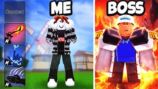 I Defeated Every Blox Fruits Boss With ONLY Fighting Styles..