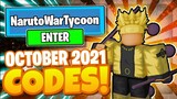 *OCTOBER 2021* NARUTO WAR TYCOON CODES! ALL NEW *UPDATE 7* Roblox Naruto War Tycoon Codes