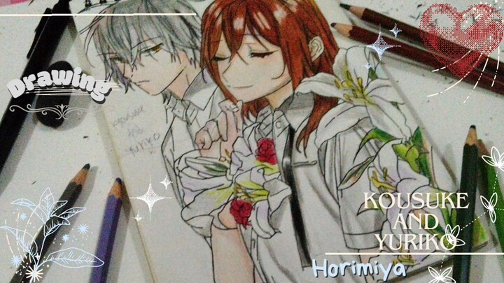 Drawing couple kyousuke Dan Hiyori😍🥰//from anime Horimiya season 2