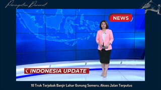 Lahar gunung simeru buat mobil terjebak