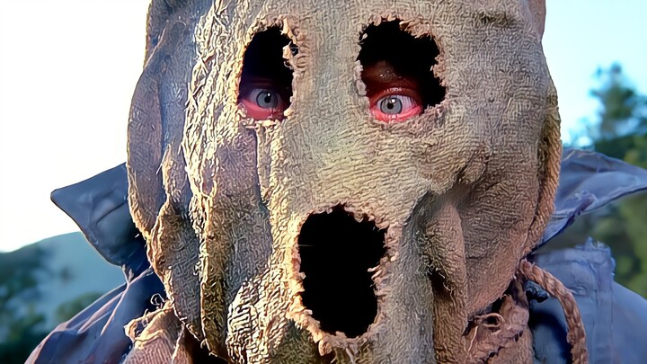The mentally retarded boy disguised himself as a scarecrow to avoid being hunted by the bad guys, bu