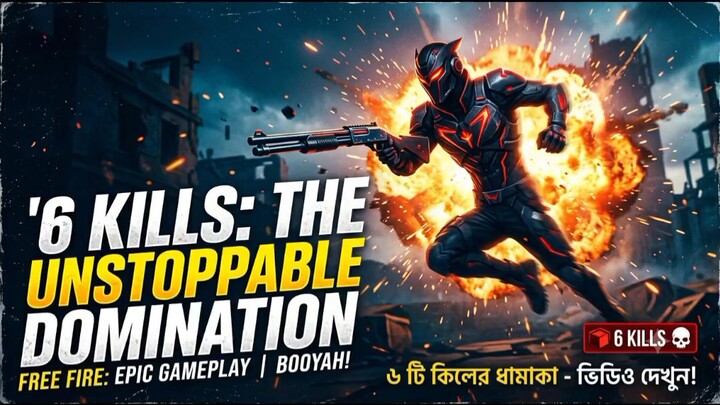 6 kills The Unstoppable Domination|| Free fire Game Play