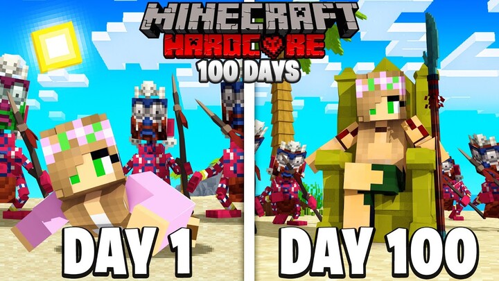 I Survived 100 DAYS on a DESERTED ISLAND in Minecraft .. Here's What Happened