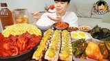 ASMR MUKBANG 집밥 먹방! 매콤낙지볶음 마늘 보쌈 계란후라이 김치 FIRE NOODLE SPICY SEAFOOD PORK BELLY EATING SOUND!