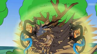 The giant python led the dragons of the Dragon Palace and the monkeys of Huaguo Mountain back to Ear