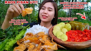 MAKAN JENGKOL MUDA IKAN ASIN KRIUK LALAPAN PETE GORENG KECIPIR DAUN PEPAYA SAMBEL TERASI TOMAT