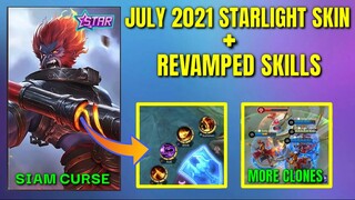 July 1 2021 Starlight Skin SUN "SIAM CURSE" + REVAMPED SKILLS LEAKED REVIEW | MLBB