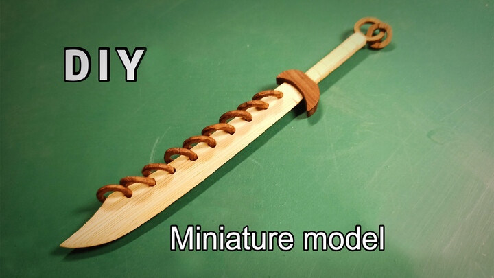 Bamboo Mini Hand-made Model! Nine-ring Blade!