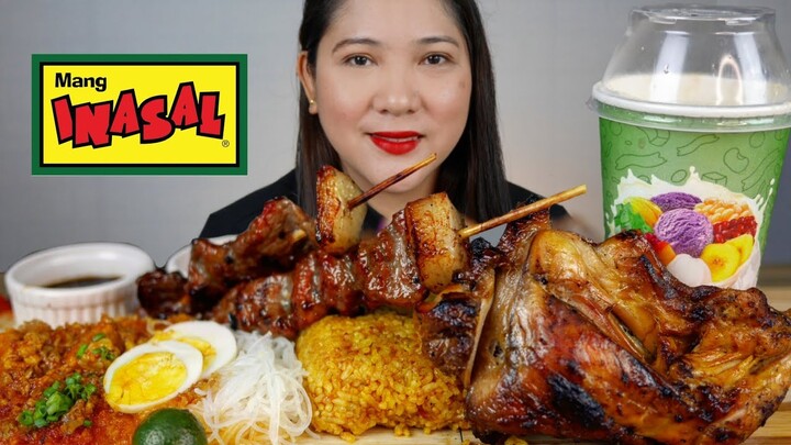 MANG INASAL MUKBANG (PALABOK, CHICKEN INASAL, PORK BBQ AT HALO HALO)