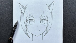 Easy to draw | how to draw anime fox girl 🦊 easy step-by-step