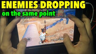 ENEMIES DROPPING ON THE SAME POINT | GAMEPLAY HANDCAM | PUBG MOBILE - IPAD MINI 5