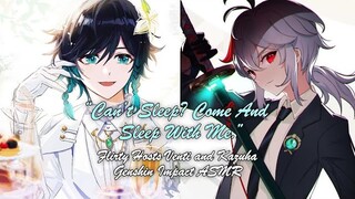 [Flirty Hosts AU] Venti x Listener x Kazuha ASMR: Can’t Sleep? Sleep With Me. [Genshin Impact ASMR]