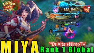 Destroying META HERO Miya Rank 1 Global Full Gameplay by ™Dr.Alta◈NimoTV | Mobile legends Bang Bang