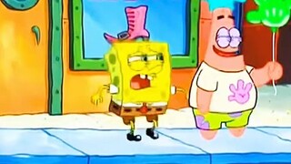 SpongeBob SquarePants has two faces today. "Cartoon SpongeBob SquarePants"