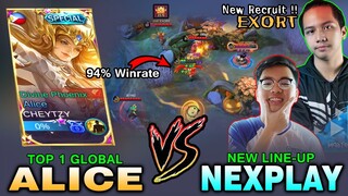 Exort Nexplay New Member?! Totally Shutdown Top 1 Global Alice in Rank ~ Mobile Legends PH