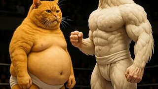 The battle of chicken and cat