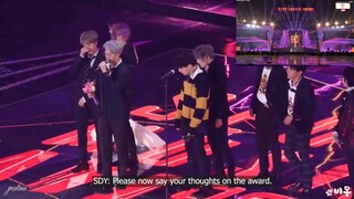 IDOL REACTION (BTS) SPEECH ENG SUBTITLE @SMA2019