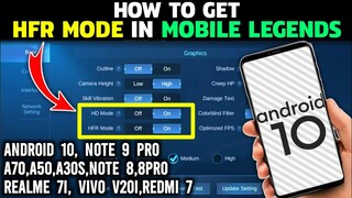 HOW TO GET HFR MODE IN ANDROID 10 || MOBILE LEGENDS