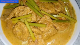Món lát heo chay kho dừa. Kho tương hột .Món chay mới lạ cho cả nhà