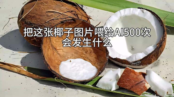 What Happens When You Feed This Coconut Image to AI 500 Times?