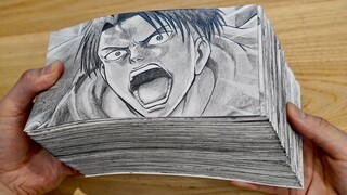 進撃の巨人パラパラ漫画【400時間】捧げて作ってみた FLIPBOOK Attack on Titan “Levi vs Kenny Squad”