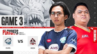 EVOS GLORY vs GEEK FAM | Playoffs Day 4 | Game 3 | #MPLIDS13