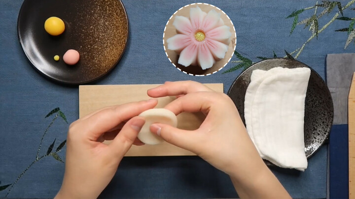 [Makanan] Kue Jepang Wagashi-bunga potentilla fruticosa buatan tangan