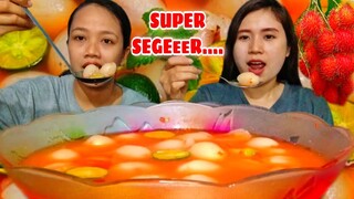 MUKBANG ES ASINAN BUAH SEGAR, ASINAN RAMBUTAN PEDAS DINGIN#mukbangminumansegardingin#minumansegar