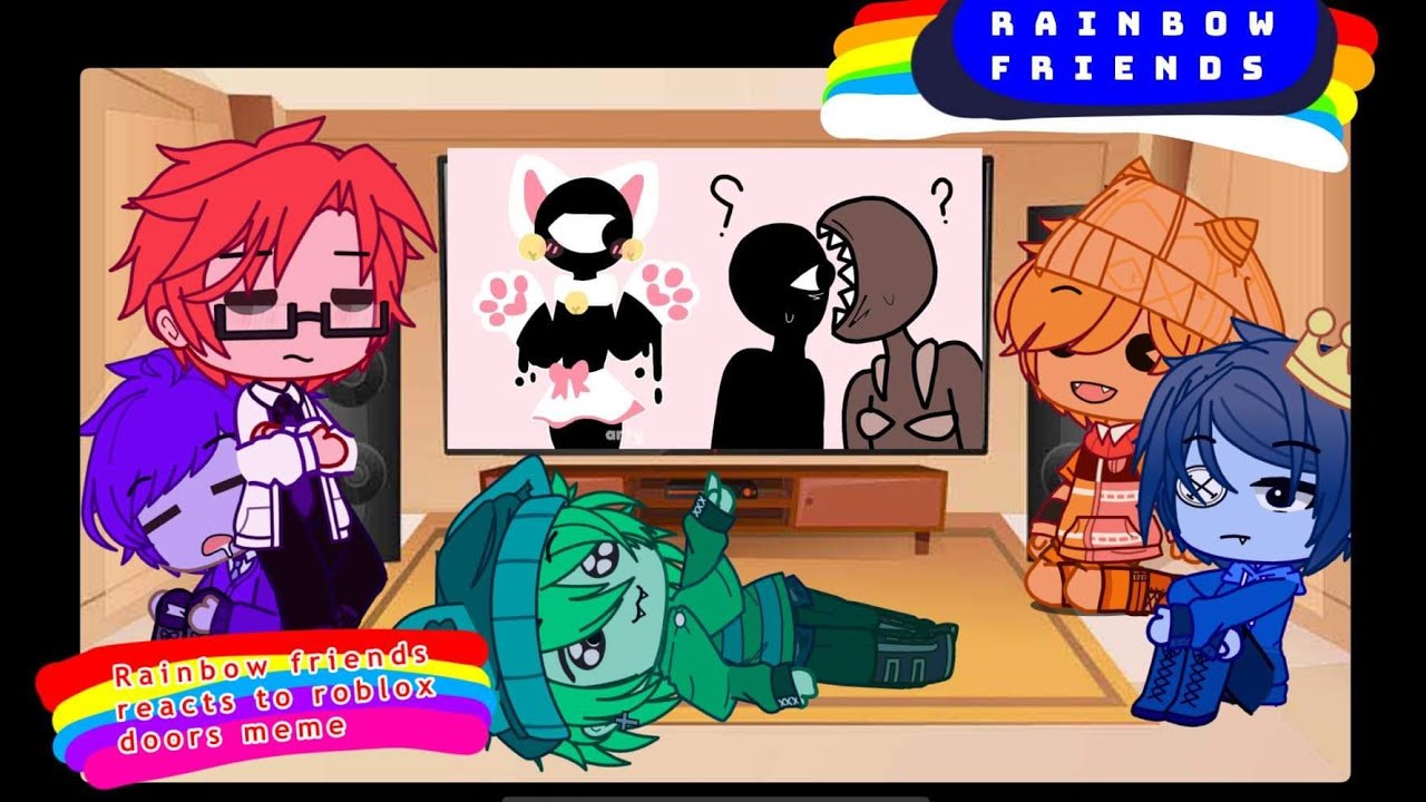 Blue x Green react to Green x Blue  Rainbow Friends react to meme - Rainbow  Friends Animations 